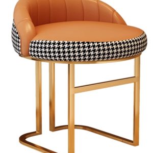 《CHAIR EMPIRE》高檔皮革條紋化妝椅 CH135