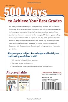 McGraw-Hill Education 500 College Biology Questions: Ace Your College Exams (Mcgraw Hill's Education 500 Questions) 1st 版本:圖片 2