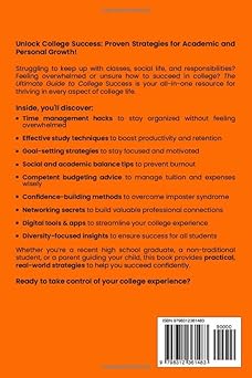 The Ultimate Guide to College Success: Smart Strategies for Time Management, Practical Study Skills, Goal Setting and Productivity Hacks for Academic Confidence Paperback – 2025年 2月 27日:圖片 2