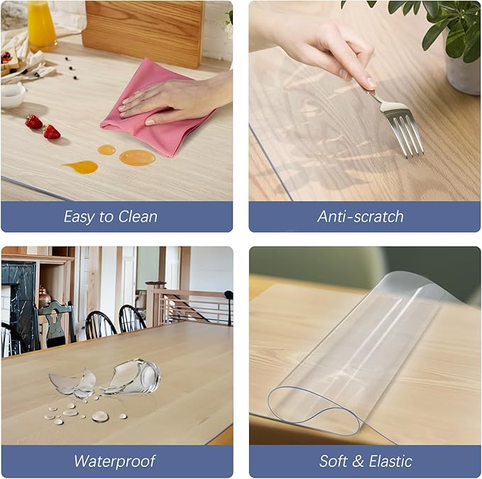 Vicwe 42 x 72 英吋(約 42 x 72 公分)透明桌布:圖片 4