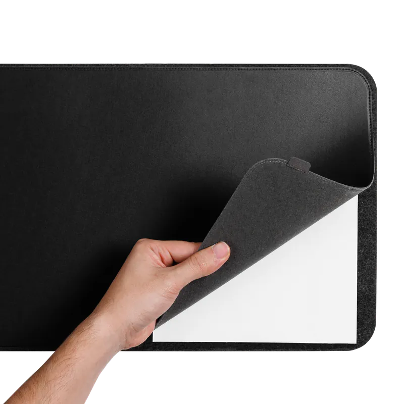 Orbitkey | Slim 純黑皮革辦公桌墊