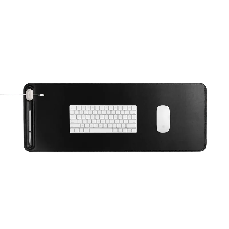 Orbitkey | Slim 純黑皮革辦公桌墊:圖片 3