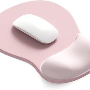 DEMON CHEST ErgoComfort 凝膠護腕滑鼠墊 人體工學辦公室滑鼠墊 附手腕支撐 防滑設計 桌面配件墊 適用於家居和遊戲裝飾(02 粉紅色寧靜)