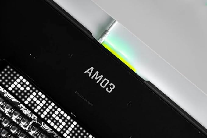 Angry miao 無線充電滑鼠墊,大型 RGB 遊戲桌墊,快速無線充電區域,延長防滑滑鼠墊,適合辦公室和遊戲,耐用防水表面:圖片 5