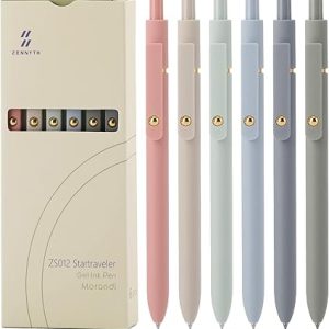 Ddaowanx 凝膠筆,6 支 0.5 公釐快乾黑色墨水筆 精細筆尖平滑書寫筆 可愛辦公室學校用品 女性禮物