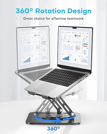 MOKURU 筆電支架 適用於筆電的鋁製電腦支架 可折疊筆電立架 便攜式筆電支架 適用於 MacBook Pro/Air、戴爾、惠普、聯想 11 英吋 -15.6 英吋 (銀色):圖片 6