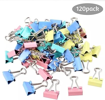 120 入活頁夾夾 0.75 英吋(約 0.75 公分),小型紙夾,各種顏色迷你夾,適用於辦公用品,家庭、學校和商務用:圖片 6