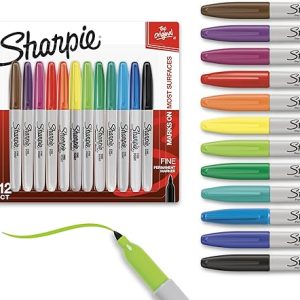 Sharpie 油性麥克筆,細筆尖,12 入 - 快乾、防褪色、工藝品、書桌、辦公用品