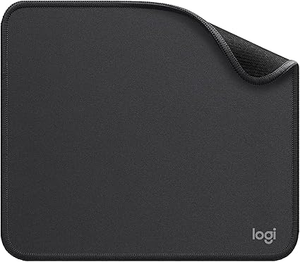 Logitech 羅技 滑鼠墊 - Studio 系列,電腦滑鼠墊,防滑橡膠底座,易於滑翔,防潑濺表面,耐用材料,便攜,現代設計,石墨色